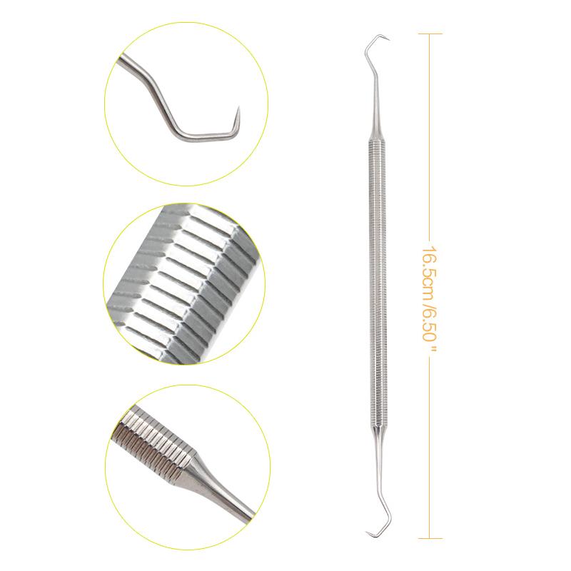 1 шт. Стоматологический периодонтальный зонд из нержавеющей стали, двойной крючок, эксплорер, скейлер, инструмент, оборудование для чистки полости рта и эндодонтии