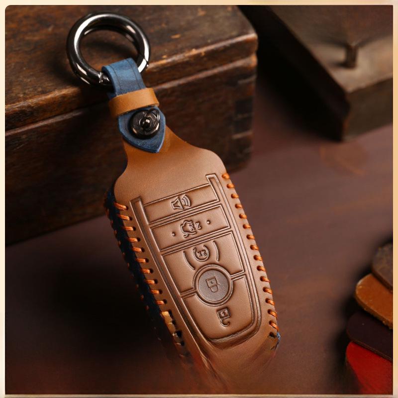 Универсальный чехол для автомобильного ключа для Ford: Раптор, F150, Эдж, Эксплорер, Мондео коричневый